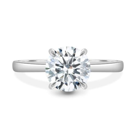 Bonnie – 4 Claw Round Solitaire with Hidden Halo